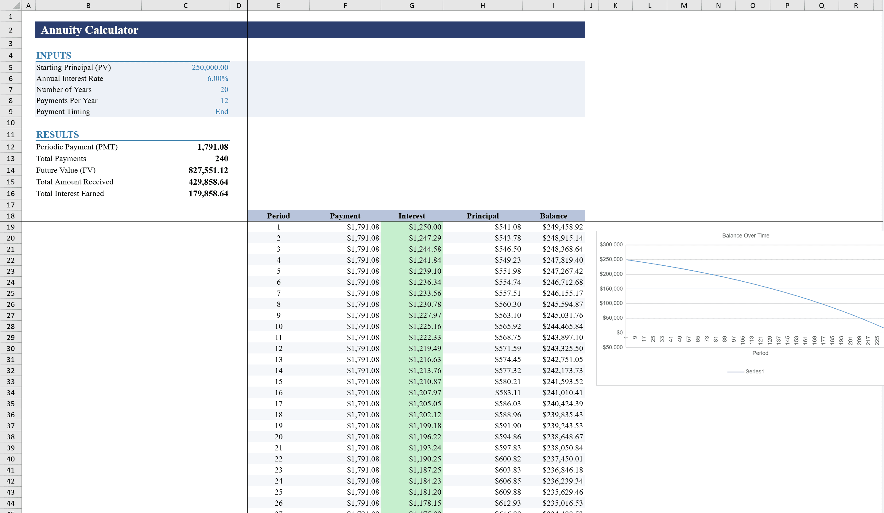Preview of Annuity Calculator